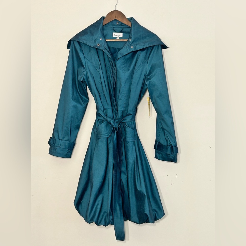 NWT Patchington Teal Bubble Dress Coat Trench Style Jacket Size S